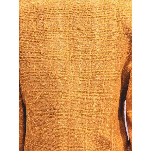 NEW Karl Lagerfeld Paris Double Breasted Tweed Blazer sz 10 Golden Orange - Picture 11 of 12